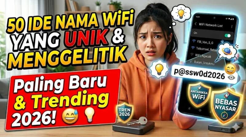 50 Nama WiFi Paling Kocak dan Unik untuk Tahun 2026, Dijamin Bikin Tetangga Ngakak!