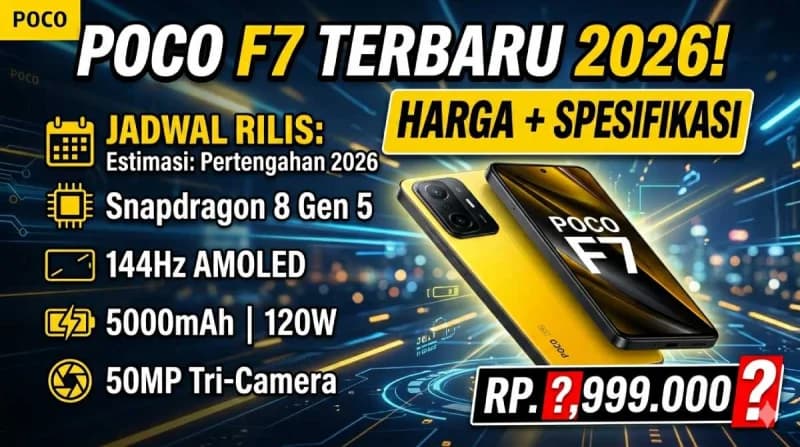 Harga Poco F7 2026 Terungkap! Simak Spesifikasi Lengkap Jadwal Rilis Resminya