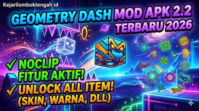 Mainkan Geometry Dash 2.2 Tanpa Batas: APK Mod 2026 dengan Noclip Semua Terbuka!