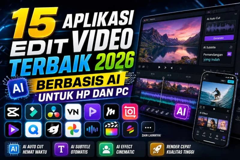 15 Aplikasi Edit Video AI Terbaik 2026 untuk HP dan PC, Wajib Coba!