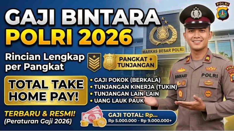 Gaji Bintara Polri 2026 Terbaru: Rincian Tunjangan dan Take Home Pay per Pangkat