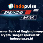 Gubernur Bank of England menyebut crypto 'sangat spekulatif'